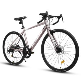 A28320RS 700C Road Bike, 16-Speed Outdoor Bike Disc Brakes, Light Weight Aluminum Frame ,Racing Bike City Commuting Road Bicycle M Size for Men W