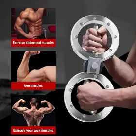 1pc Multi-function Resistance Adjustable Speed Arm Maker Home Multi-function Figure Eight Wheel Wrist Strength Workout Gym Fighting Boxing Traini (Color: Silver)