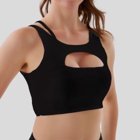 Hollow Sports Bra (Option: Black-L)