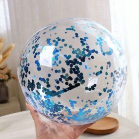 Inflatable Beach Ball; 16/24 In Pool Toys Balls; Giant Confetti Glitters Inflatable Clear Water Ball; Swimming Pool Water Beach Toys Outdoor; Sum (Color: Blue, size: 30cm/16in)